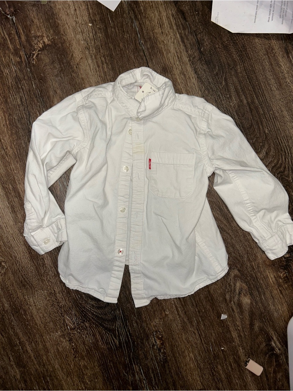 Levi's White Shirt with Red Logo Accent